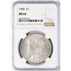 Image 1 : 1900 $1 Morgan Silver Dollar Coin NGC MS63