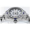 Image 5 : Rolex Ladies Stainless Steel MOP Diamond & Channel Set Sapphire Datejust Wristwa