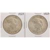 Image 1 : Lot of (2) 1923 $1 Peace Silver Dollar Coins