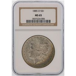 1885-O $1 Morgan Silver Dollar Coin NGC MS65