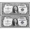 Image 1 : Lot of (2) 1935F $1 Silver Certificate Star Notes