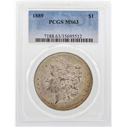 1889 $1 Morgan Silver Dollar Coin PCGS MS63