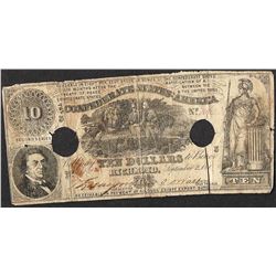 1864 $10 Confederate States of America Note