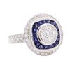 Image 1 : 18KT White Gold 2.19 ctw Sapphire and Diamond Ring