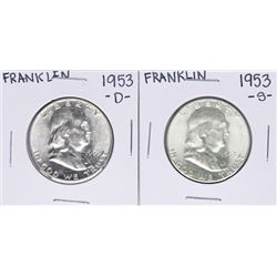 Lot of 1953-S & 1953-D Franklin Half Dollar Coins