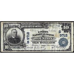 1902 $10 Union NB of Houston, TX CH# 9712 National Currency Note