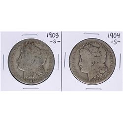 Lot of 1903-S & 1904-S $1 Morgan Silver Dollar Coins