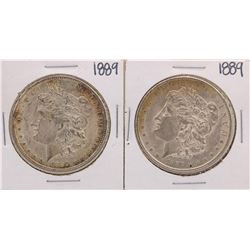 Lot of (2) 1889 $1 Morgan Silver Dollar Coins