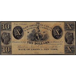 1800's $10 New Orleans Canal & Banking Company Obsolete Note