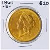 Image 1 : 1861-S $20 Liberty Head Double Eagle Gold Coin