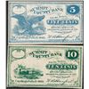 Image 1 : Lot of (2) 1862 Five Cents & Ten Cents Summit County Bank Obsolete Notes