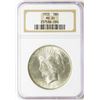 Image 1 : 1923 $1 Peace Silver Dollar Coin NGC MS65