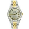 Image 1 : Rolex Unisex Datejust 18KT Yellow Gold & Steel 36mm Silver Roman Diamond Dial Wa