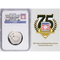 Opening Day 2014-S Proof Baseball Hall of Fame Half Dollar Coin NGC PF70