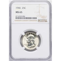 1946 Washington Quarter Coin NGC MS65