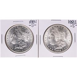 Lot of 1881-S & 1882-S $1 Morgan Silver Dollar Coins