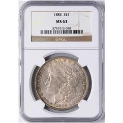 1885 $1 Morgan Silver Dollar Coin NGC MS63