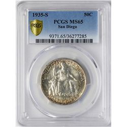 1935-S San Diego Commemorative Half Dollar Coin PCGS MS65