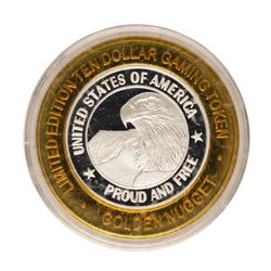 .999 Fine Silver Golden Nugget Las Vegas, Nevada $10 Limited Edition Gaming Toke