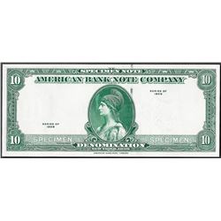 1929 Ten Unit American Bank Note Test Note
