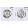 Image 1 : Lot of (2) 1941-D Walking Liberty Half Dollar Coins