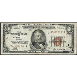 1929 $50 Federal Reserve Note Kansas City