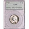 Image 1 : 1937 Washington Quarter Coin PCGS MS64 Old Green Rattler