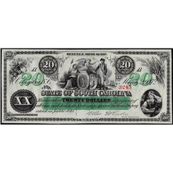 1872 $20 State of South Carolina Obsolete Note