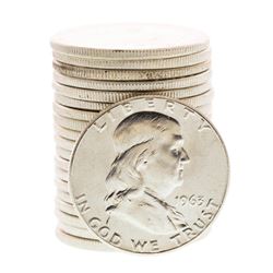 Roll of (20) Brilliant Uncirculated 1963 Franklin Half Dollar Coins