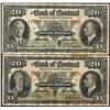 Image 1 : Lot of (2) 1935 $20 The Bank of Montreal Canada Notes