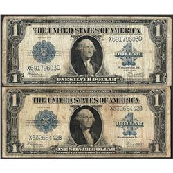 Lot of (2) 1923 $1 Silver Certificate Notes