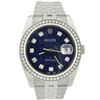 Image 1 : Rolex Mens Datejust Stainless Steel 36mm Blue and Grey Diamond Dial Watch