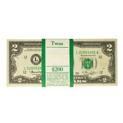 Pack of (100) Consecutive 1976 $2 Federal Reserve Notes San Francisco
