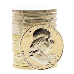 Roll of (20) Proof 1963 Franklin Half Dollar Coins