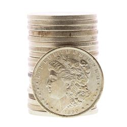Roll of (20) Brilliant Uncirculated 1890 $1 Morgan Silver Dollar Coins