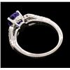 Image 3 : 18KT White Gold 1.68 ctw Tanzanite and Diamond Ring