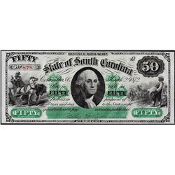 1872 $50 State of South Carolina Revenue Bond Obsolete Note Low Serial Number