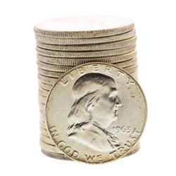 Roll of (20) Brilliant Uncirculated 1963 Franklin Half Dollar Coins