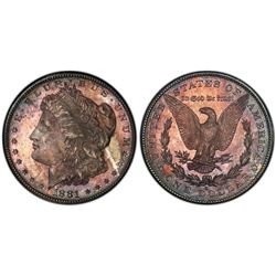 1881-S $1 Morgan Silver Dollar Coin PCGS MS65 AMAZING Toning