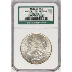 1884-O $1 Morgan Silver Dollar Coin NGC MS63 Binion Collection