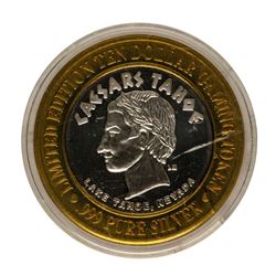 .999 Fine Silver Caesars Lake Tahoe, NV $10 Limited Edition Gaming Token
