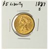 Image 1 : 1887-S $5 Liberty Head Half Eagle Gold Coin