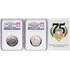Image 1 : Opening Day 2014-D & 2014-S Baseball Hall of Fame Half Dollar Coins NGC MS70/PF7