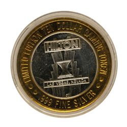 .999 Fine Silver Hilton Las Vegas, NV $10 Limited Edition Gaming Token