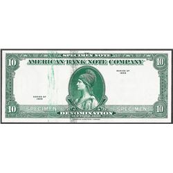 1929 Ten Unit American Bank Note Test Note As Made Ink Smear ERROR