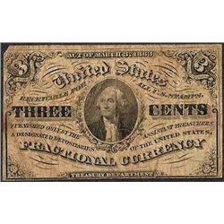 March 3, 1863 Three Cents Third Issue Fractional Currency Note