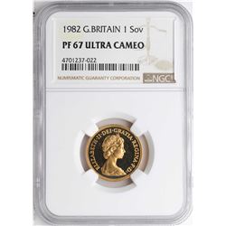 1982 Great Britain Sovereign Gold Coin NGC PF67 Ultra Cameo