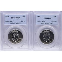 Lot of 1959-1960 Proof Franklin Half Dollar Coins PCGS PR67