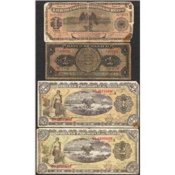 Lot of (4) Misc. Mexico Peso Currency Notes
