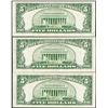 Image 2 : Lot of (3) Consecutive 1953B $5 Silver Certificate Notes